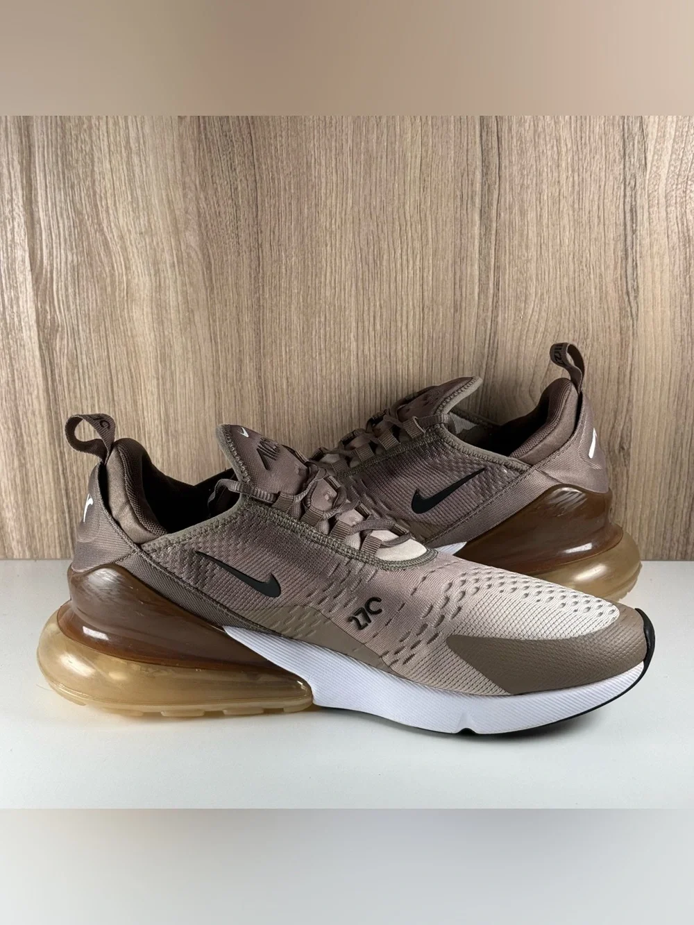 Nike Air Max 270 Mink Brown Black Orewood Running Shoes IB7751-200 Men’s Size 11